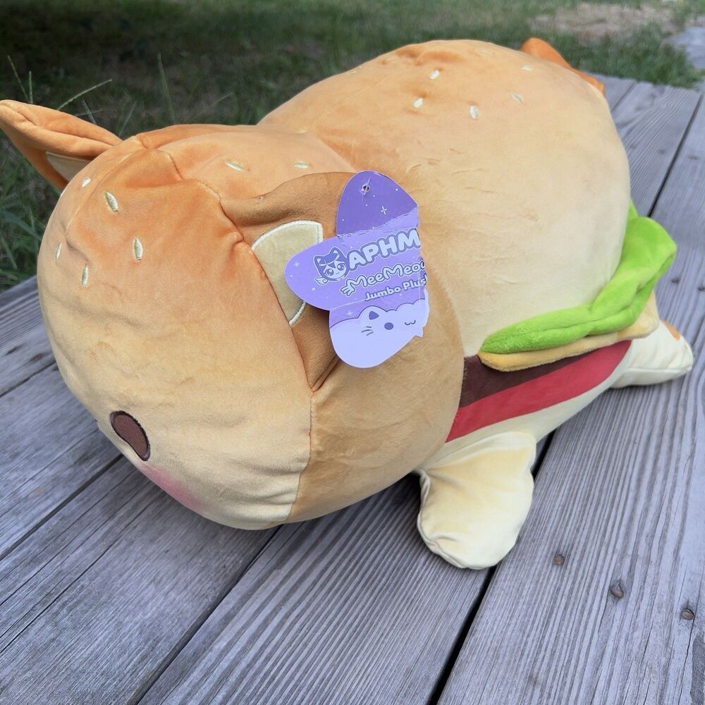 Aphmau MeeMeows Jumbo Cheeseburger Cat plush 18"